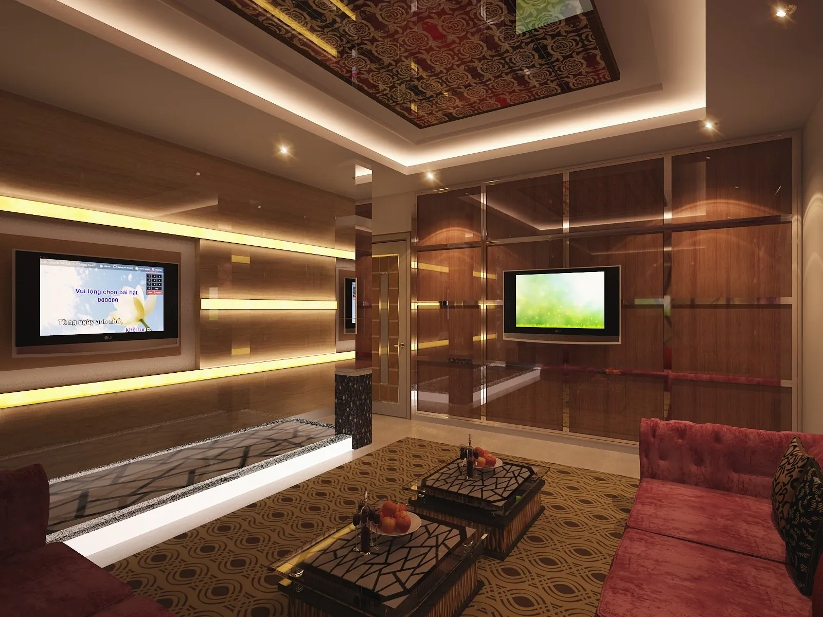 Phòng karaoke gia đình phong cách Tối Giản