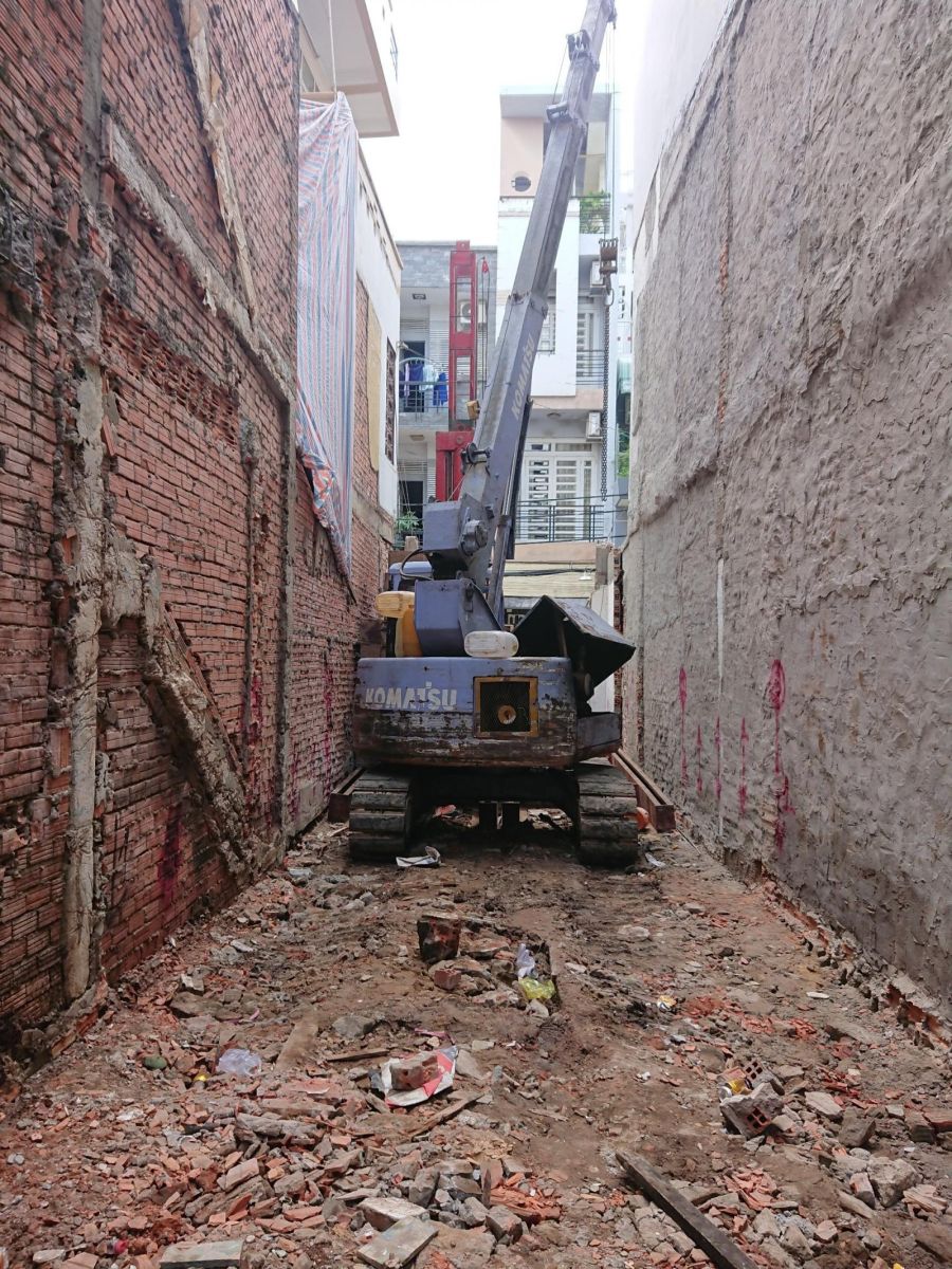 Ép ọc thử cho nền móng nhà phố