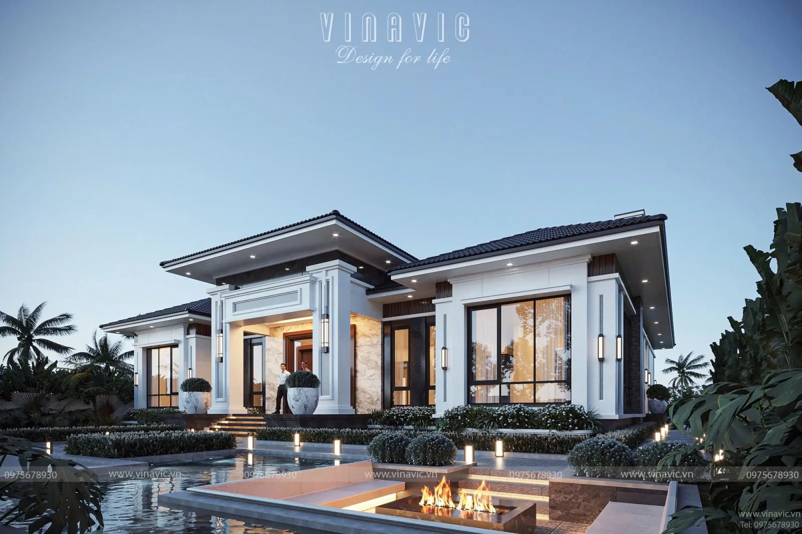 Cửa nhôm mang đường nét thẳng, sắc, phù hợp biệt thự hiện đại