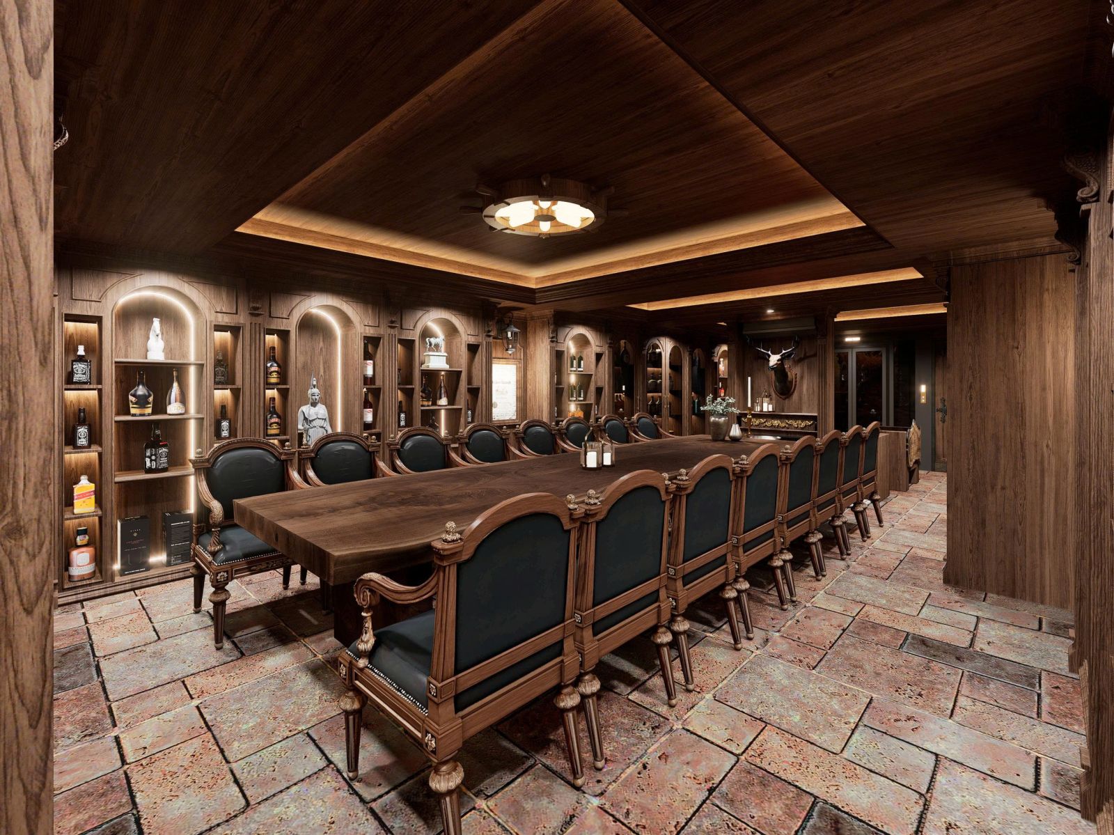 Phối cảnh 3D Phòng tiệc và Hầm rượu