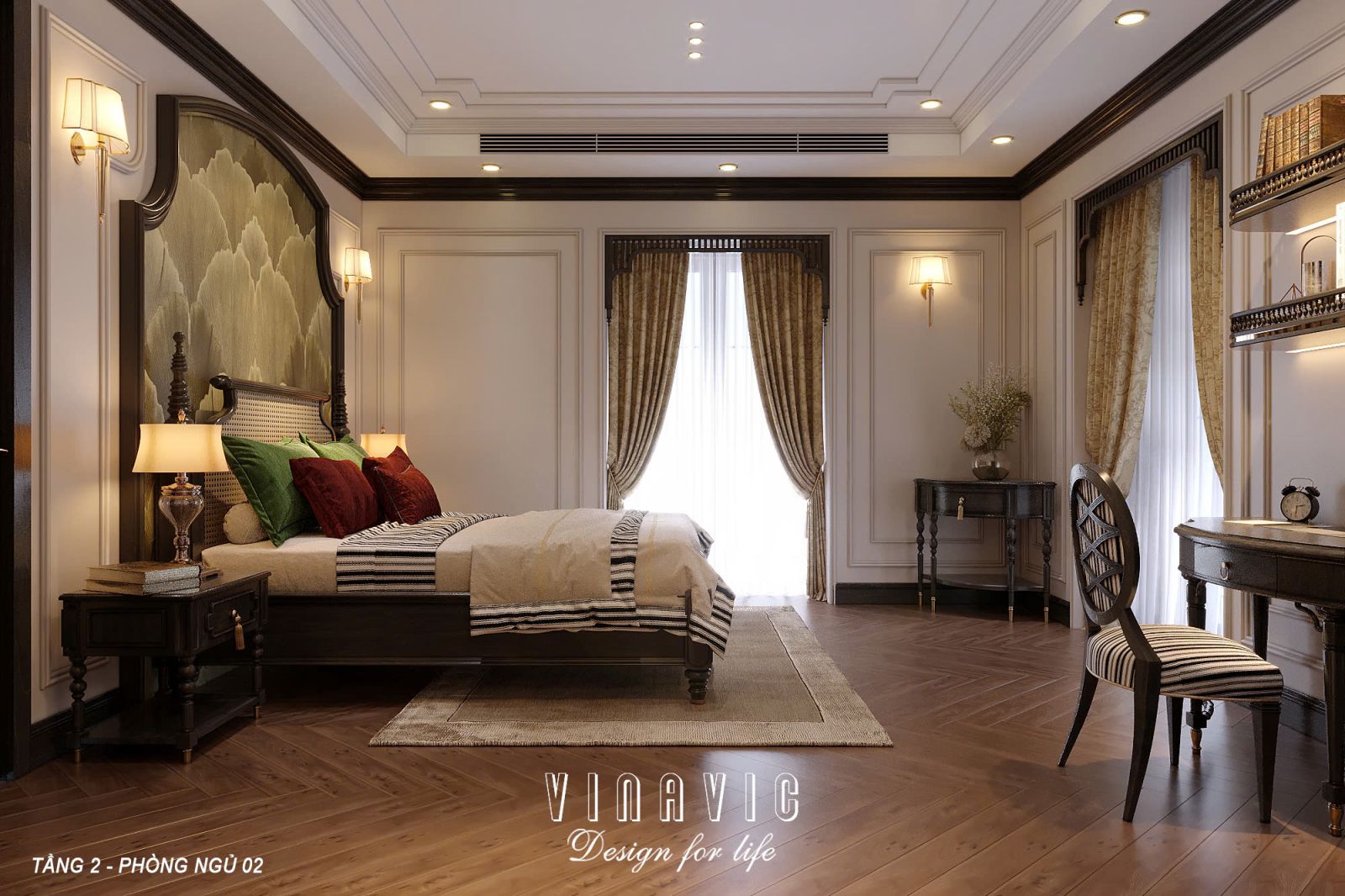 Phối cảnh 3D phòng ngủ Master 02 