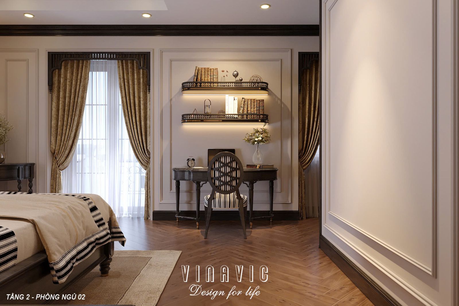 Phối cảnh 3D phòng ngủ Master 02 