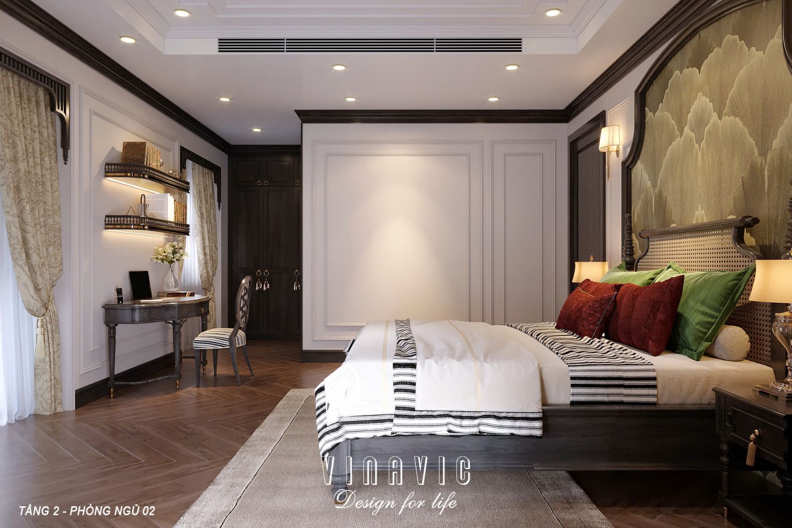 Phối cảnh 3D phòng ngủ Master 02 