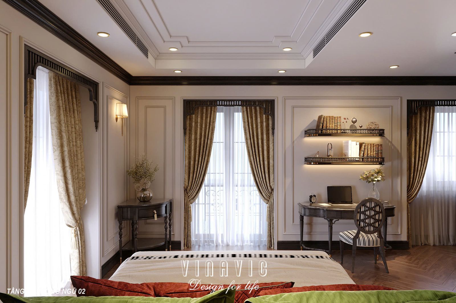 Phối cảnh 3D phòng ngủ Master 02 