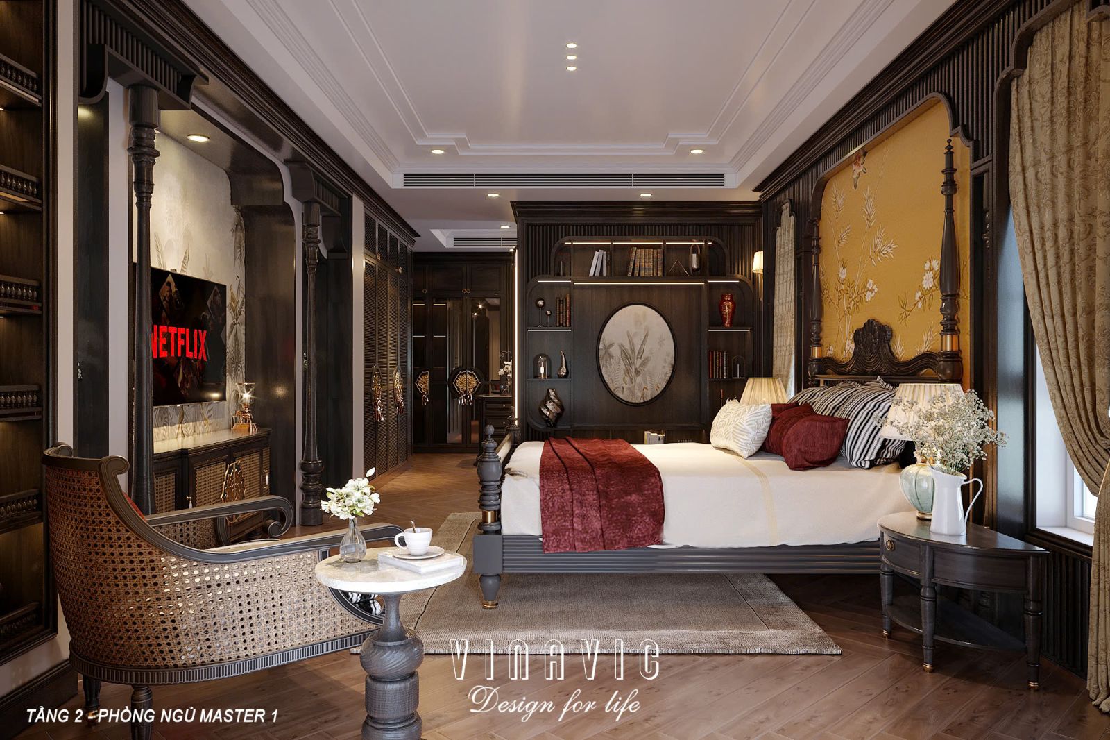 Phối cảnh 3D nội thất Phòng ngủ Master 01