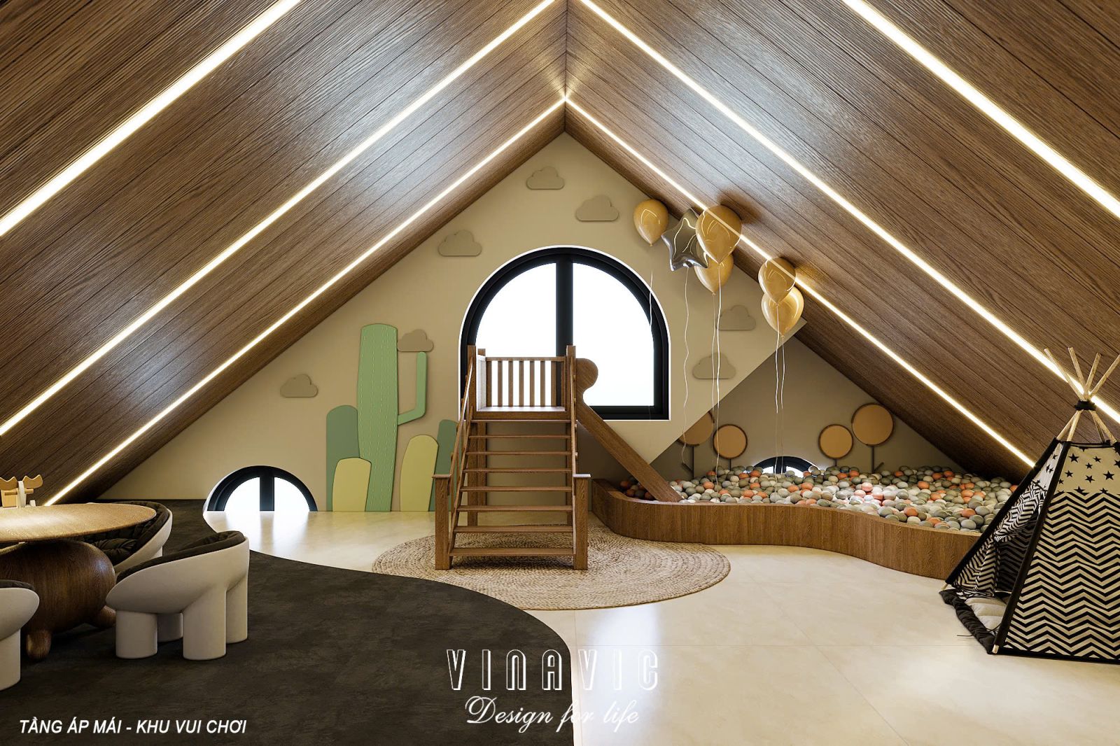 Phối cảnh 3D Tầng Áp Mái