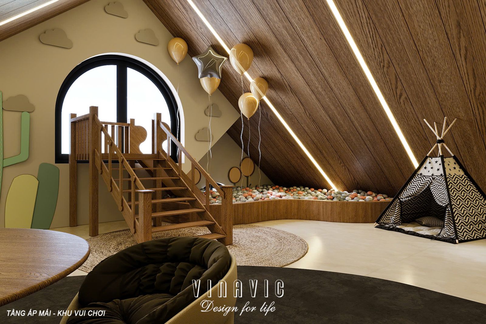 Phối cảnh 3D Tầng Áp Mái