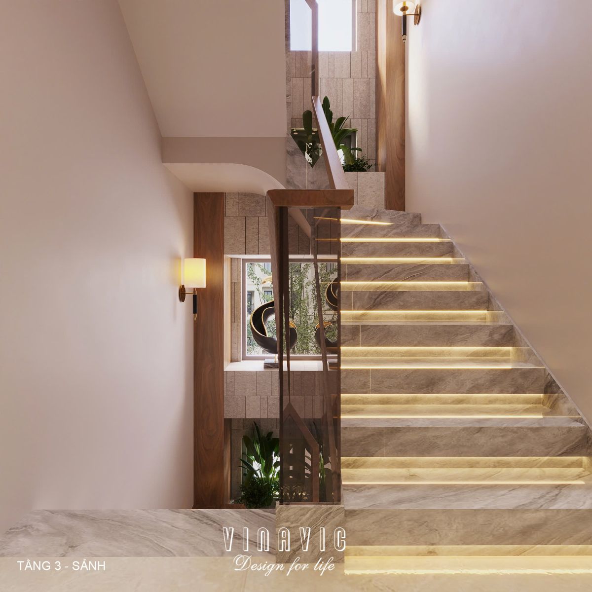 Phối cảnh nội thất 3D Sảnh các Tầng