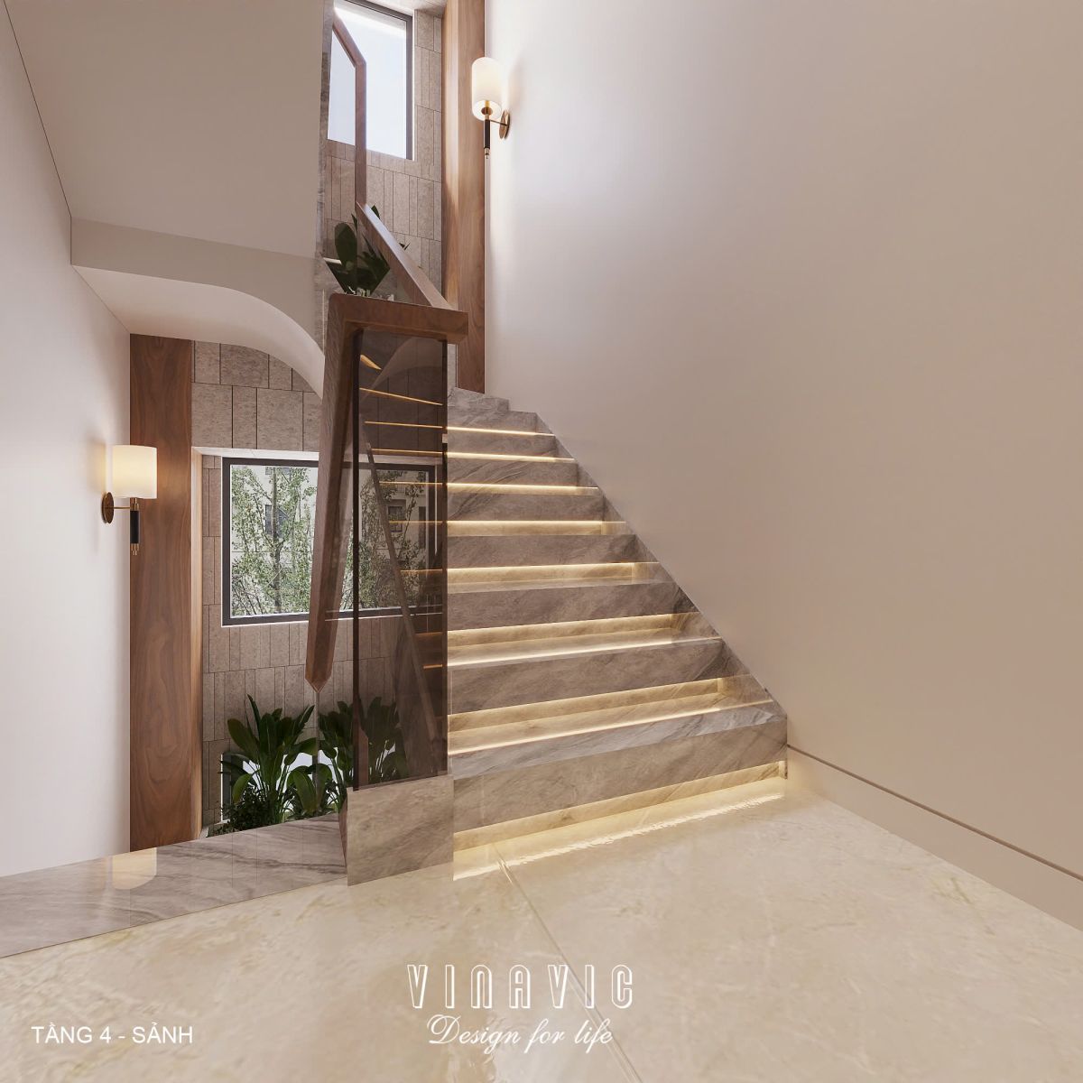 Phối cảnh nội thất 3D Sảnh các Tầng