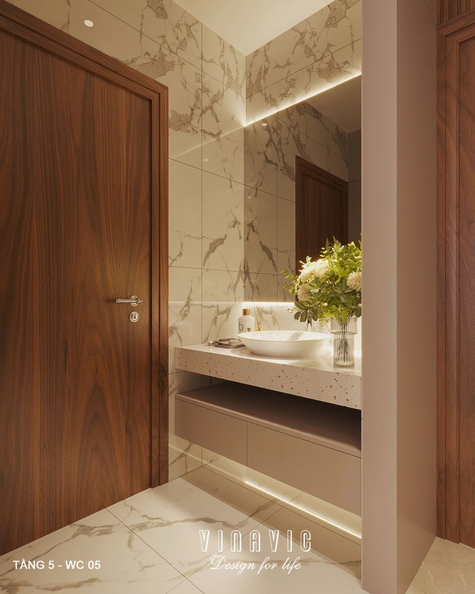 Phối cảnh nội thất 3D Nhà vệ sinh các Tầng