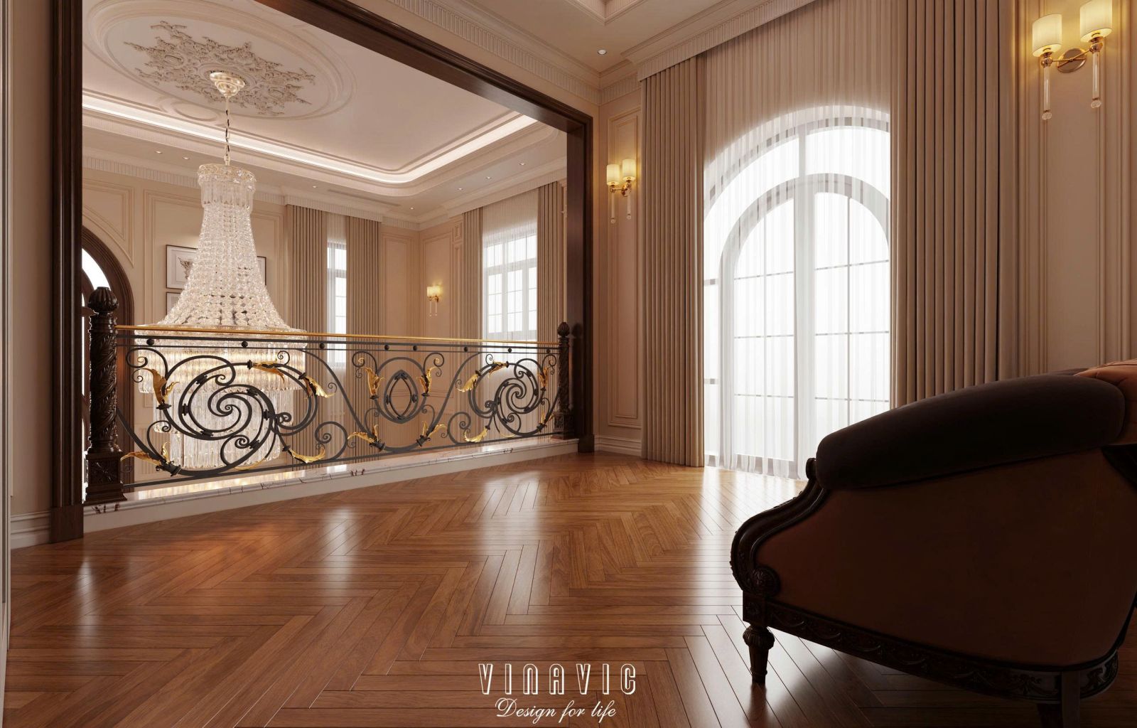 Sảnh biệt thự tân cổ điển 6 tầng 9x19m (CĐT Mr Toàn - Bắc Ninh) NT2351