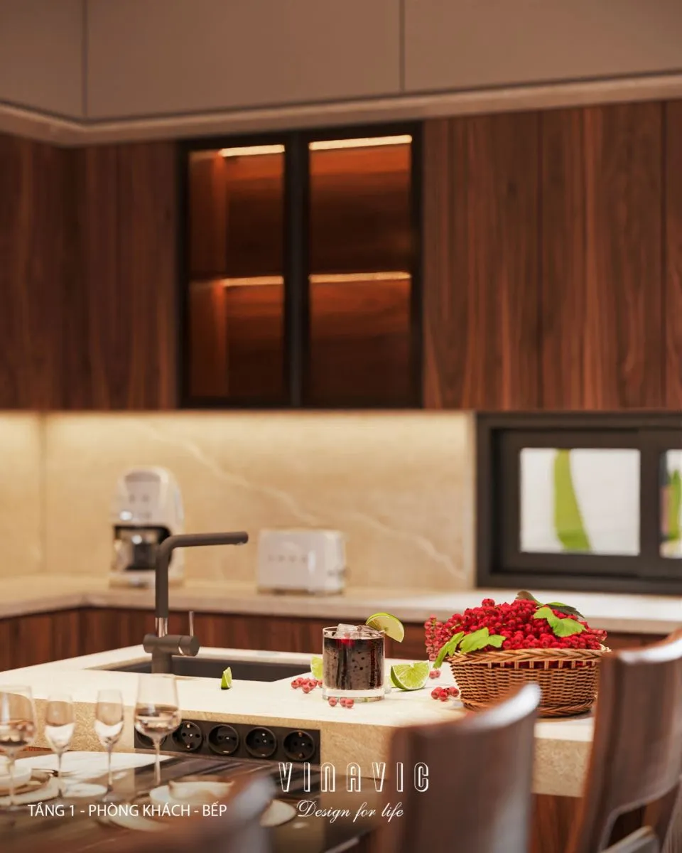 Việc thiết kế nhà bếp không gian mở nên được tính toán ngay từ giai đoạn đầu