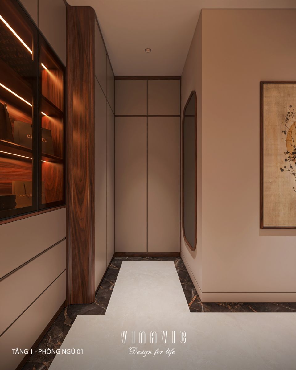 Nội thất phòng ngủ tầng 1 biệt thự 3 tầng hiện đại 9x24m NT2353