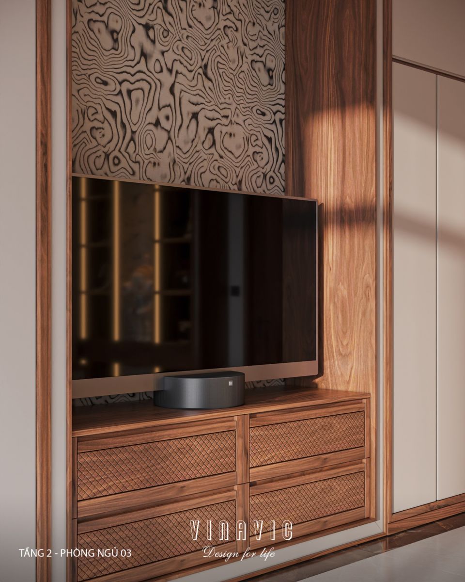 Nội thất phòng ngủ 03 tầng 2 biệt thự 3 tầng hiện đại 9x24m NT2353