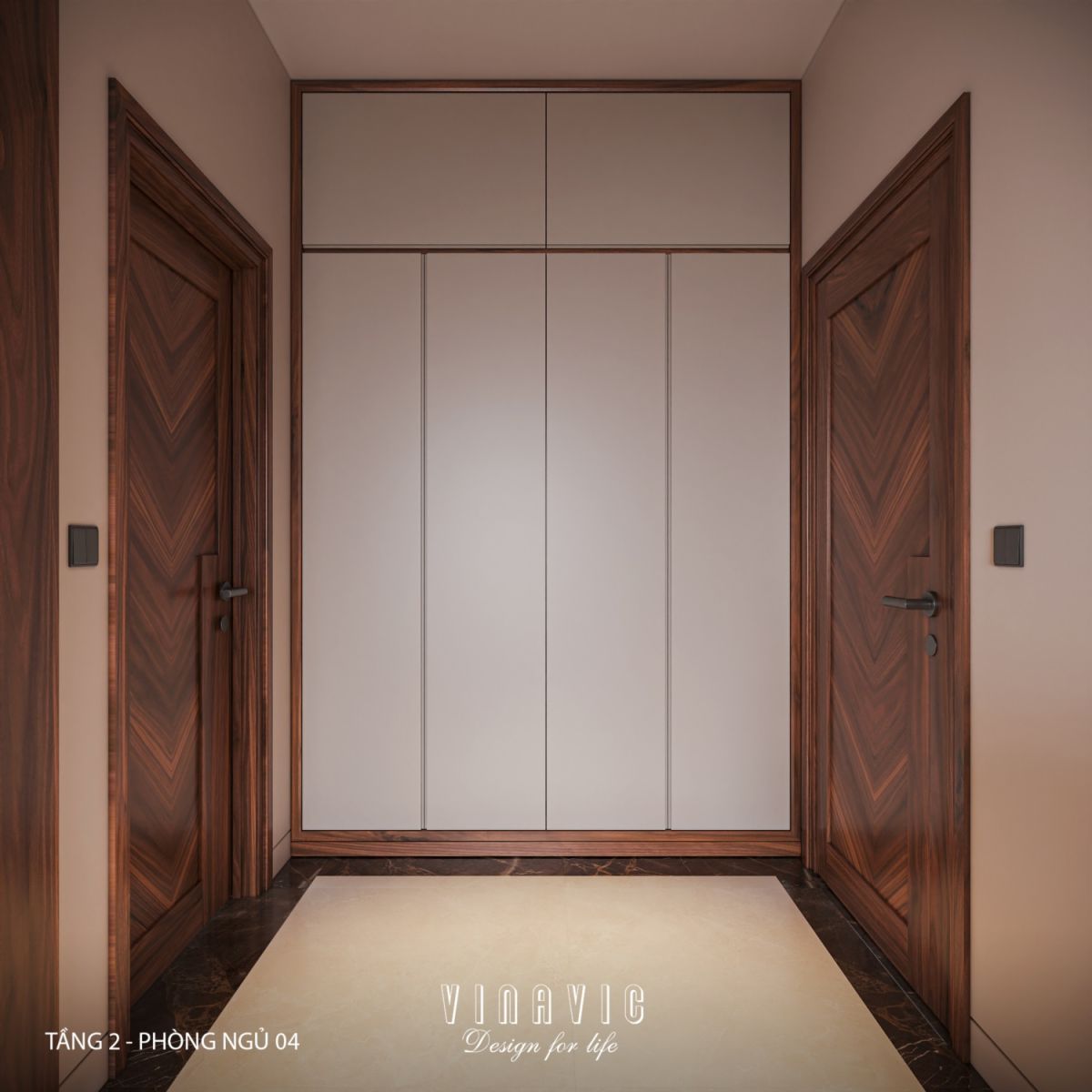 Nội thất phòng ngủ 04 tầng 2 biệt thự 3 tầng hiện đại 9x24m NT2353