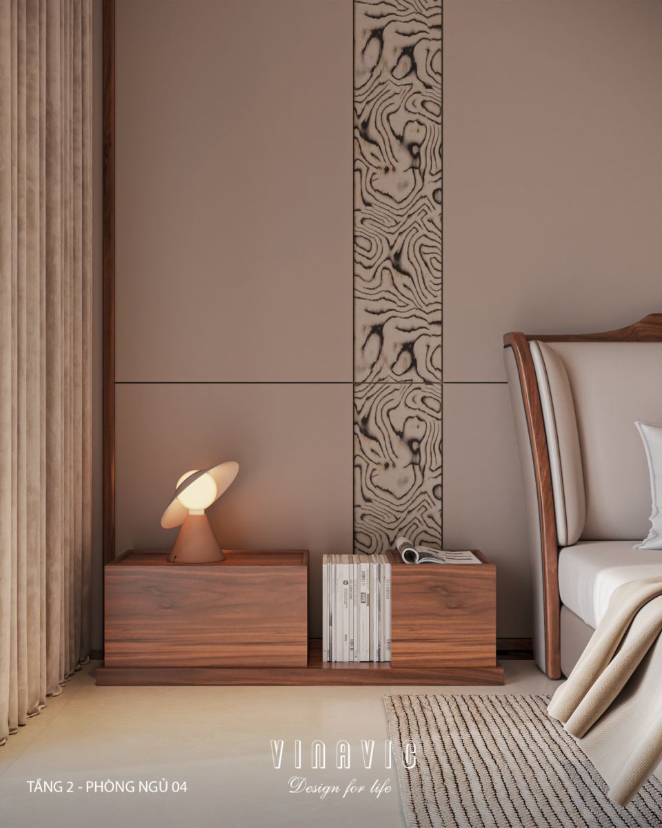 Nội thất phòng ngủ 04 tầng 2 biệt thự 3 tầng hiện đại 9x24m NT2353