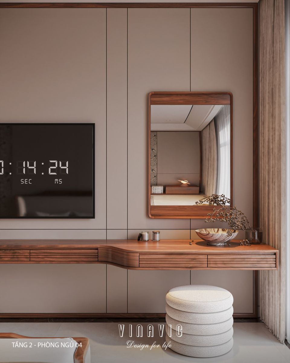 Nội thất phòng ngủ 04 tầng 2 biệt thự 3 tầng hiện đại 9x24m NT2353