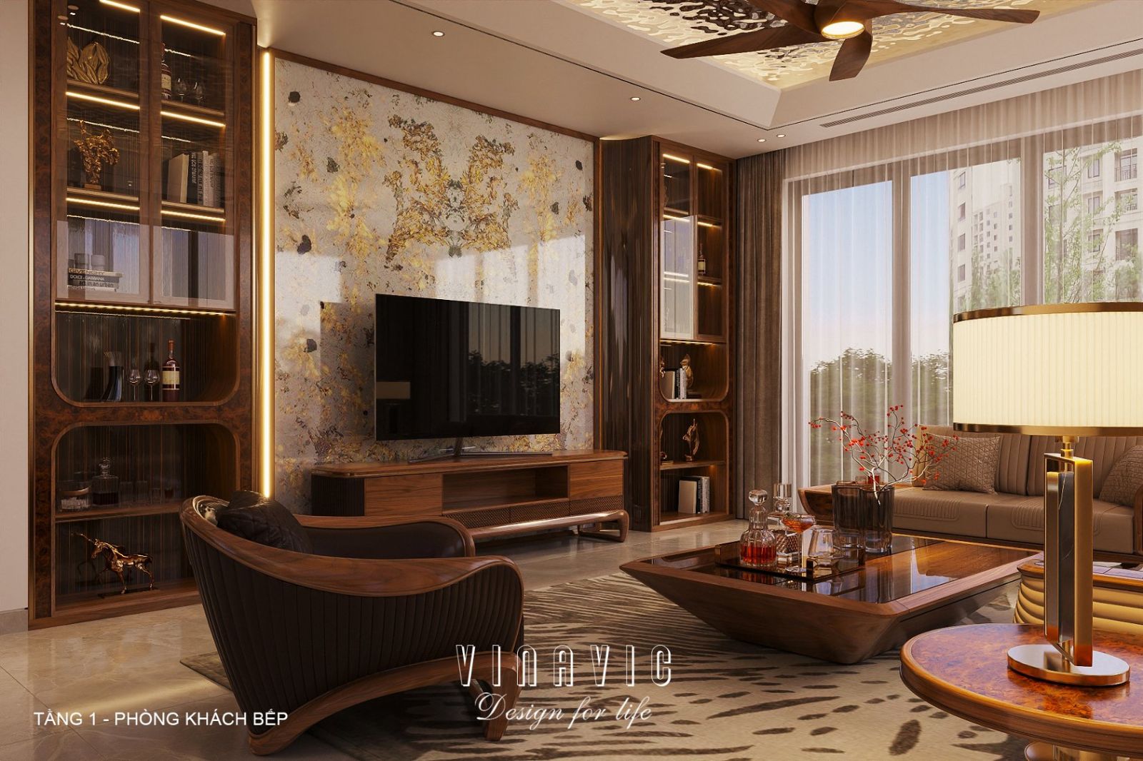 Nội thất biệt thự hiện đại 3 tầng 18x18m NT2355