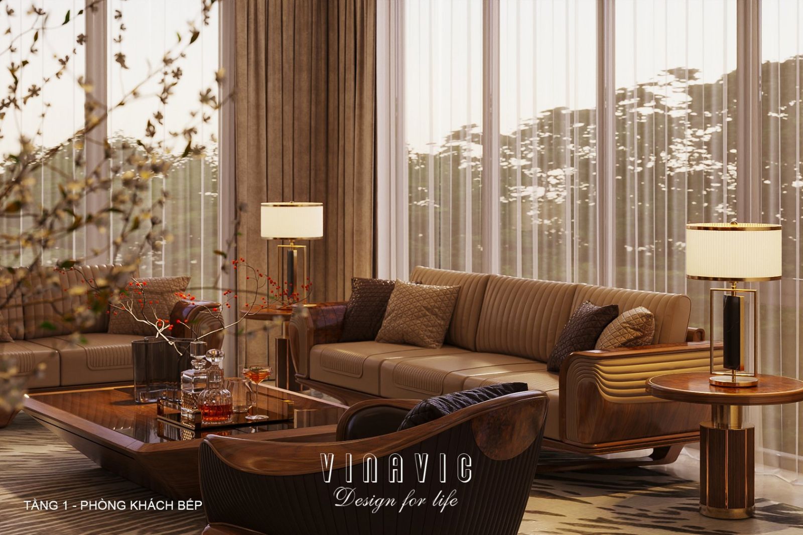 Nội thất biệt thự hiện đại 3 tầng 18x18m NT2355