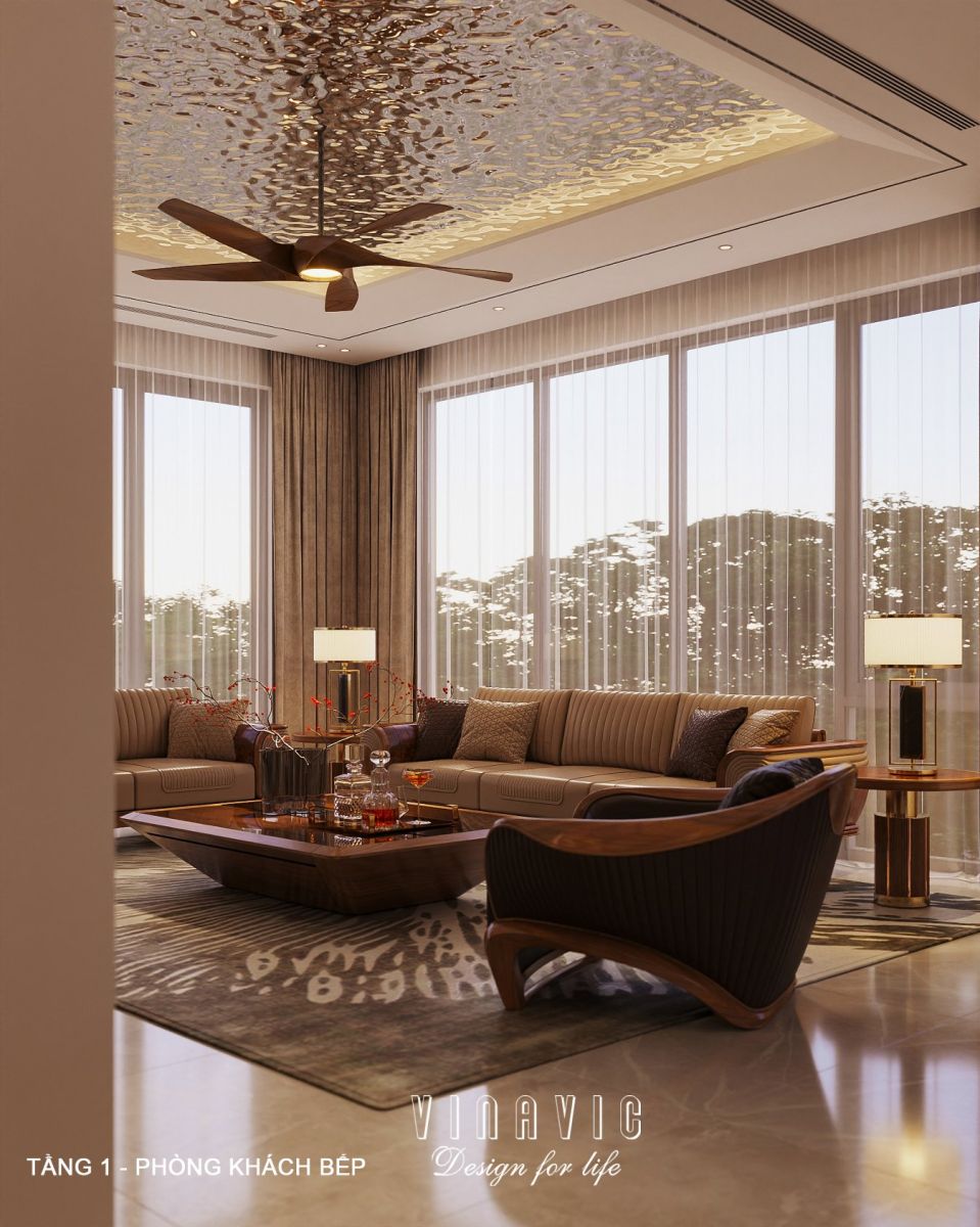 Nội thất biệt thự hiện đại 3 tầng 18x18m NT2355