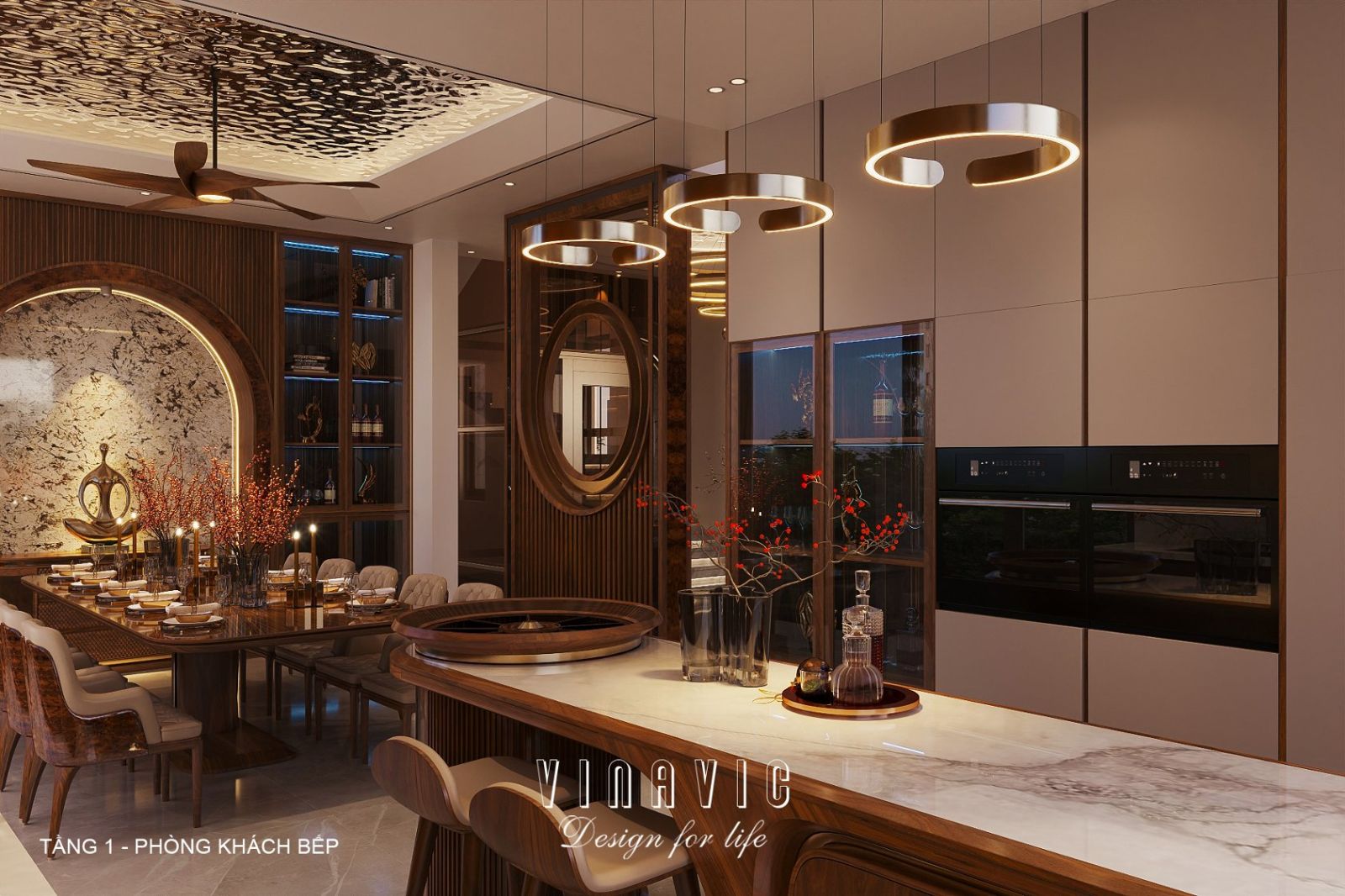 Nội thất biệt thự hiện đại 3 tầng 18x18m NT2355