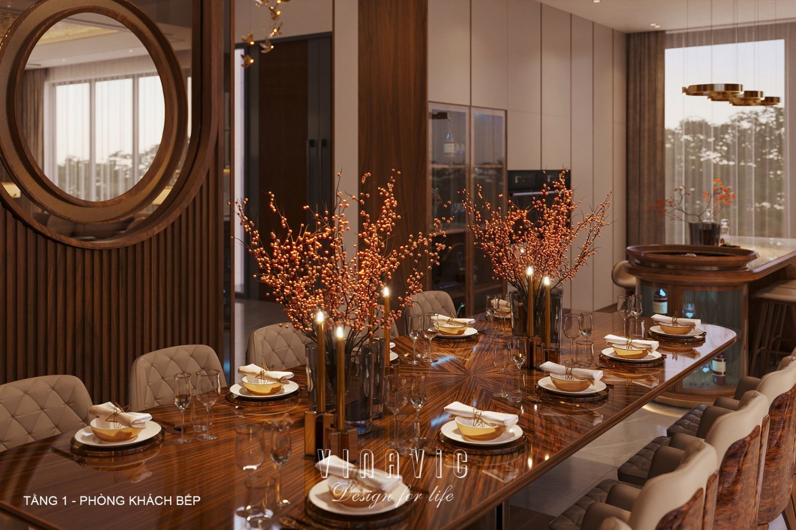 Nội thất biệt thự hiện đại 3 tầng 18x18m NT2355