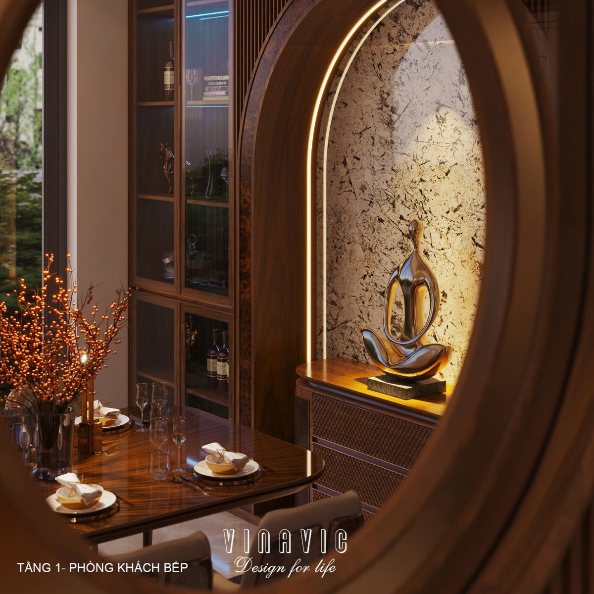 Nội thất biệt thự hiện đại 3 tầng 18x18m NT2355