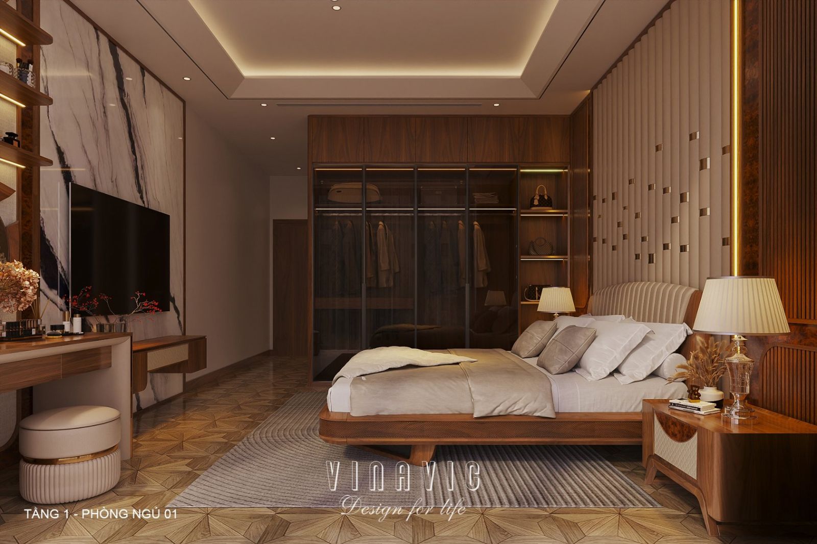 Nội thất biệt thự hiện đại 3 tầng 18x18m NT2355