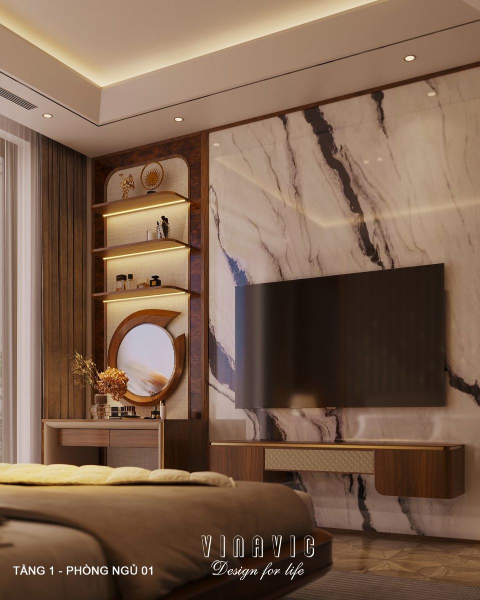 Nội thất biệt thự hiện đại 3 tầng 18x18m NT2355