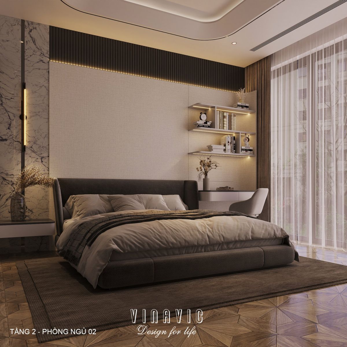 Nội thất biệt thự hiện đại 3 tầng 18x18m NT2355