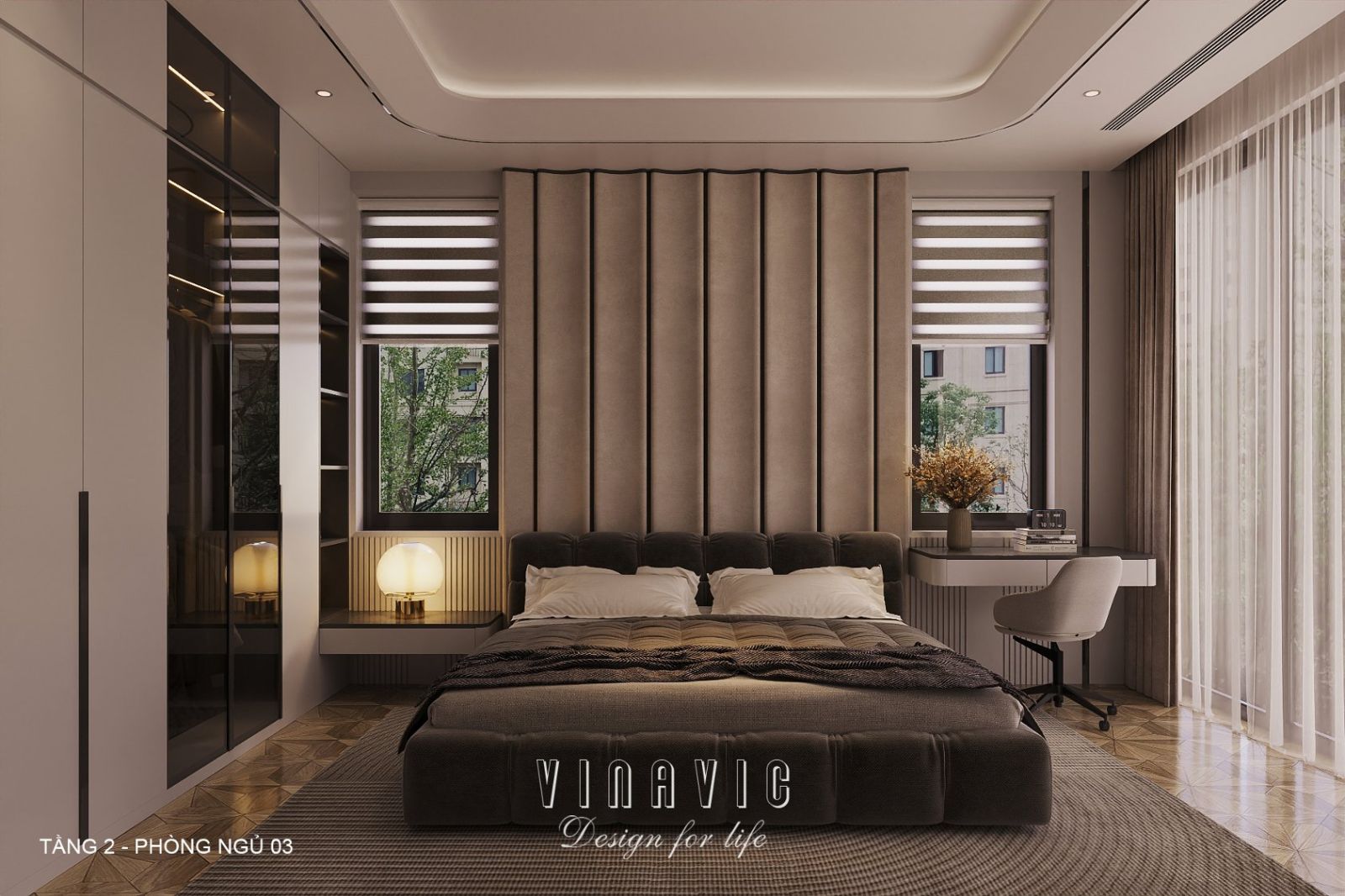 Nội thất biệt thự hiện đại 3 tầng 18x18m NT2355