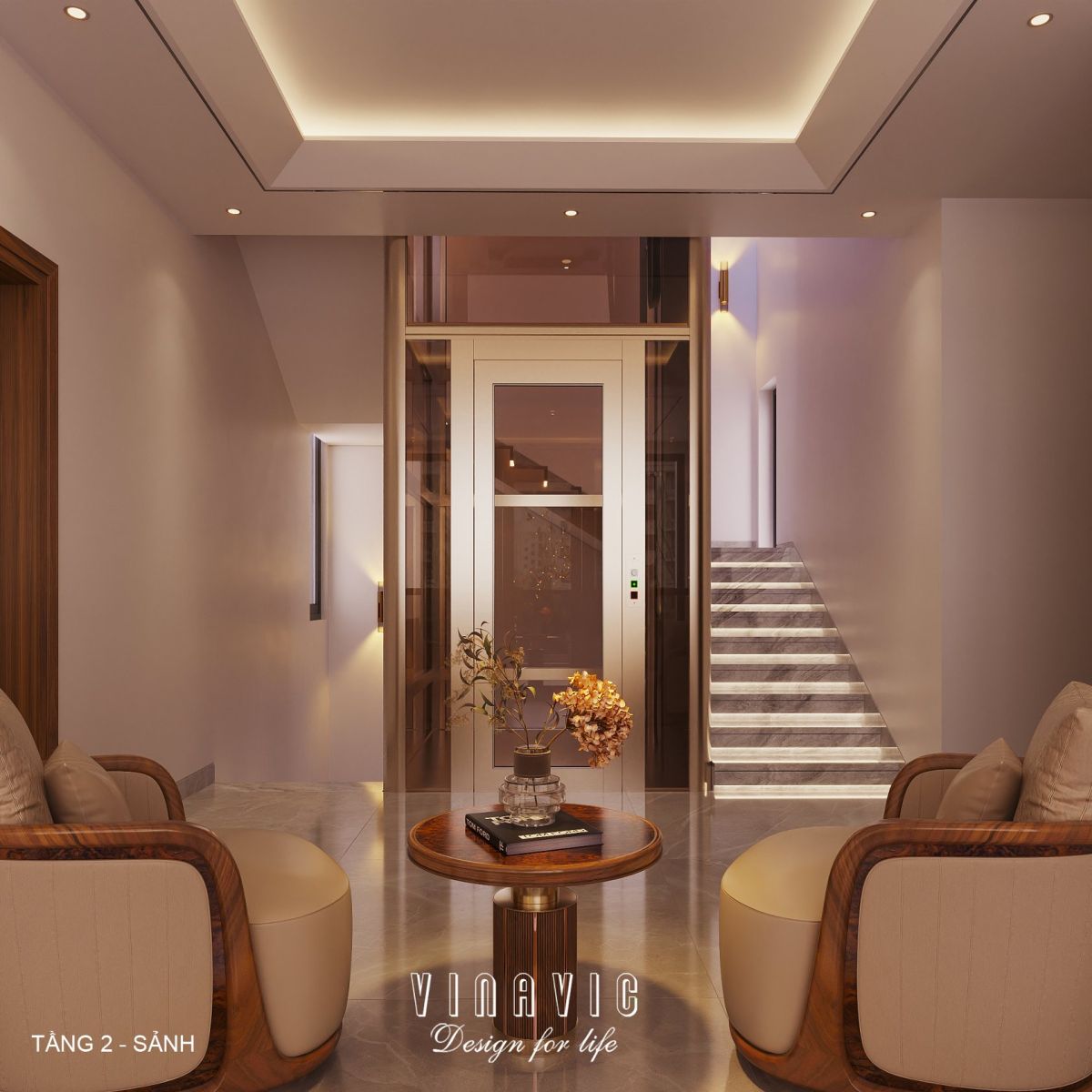 Nội thất biệt thự hiện đại 3 tầng 18x18m NT2355