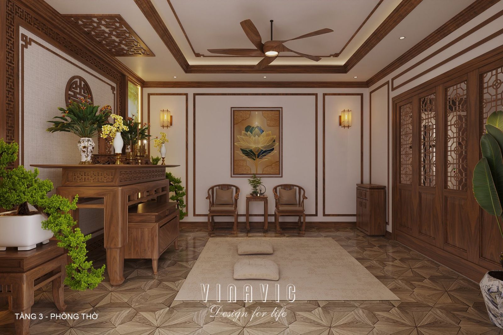 Nội thất biệt thự hiện đại 3 tầng 18x18m NT2355