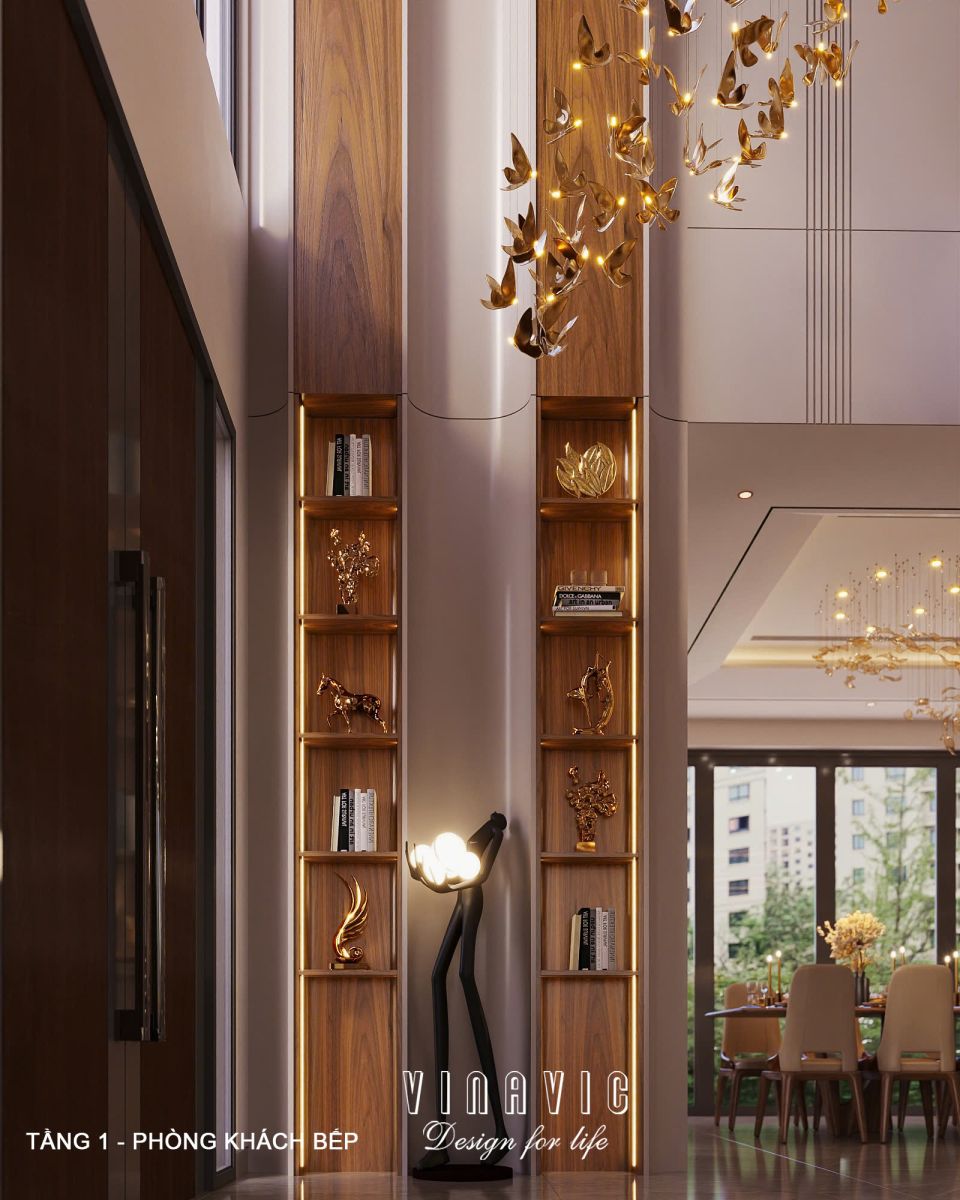 Nội thất phòng khách biệt thự hiện đại 3 tầng 18x18m (CĐT Mr Thắng - Nghệ An) NT2355