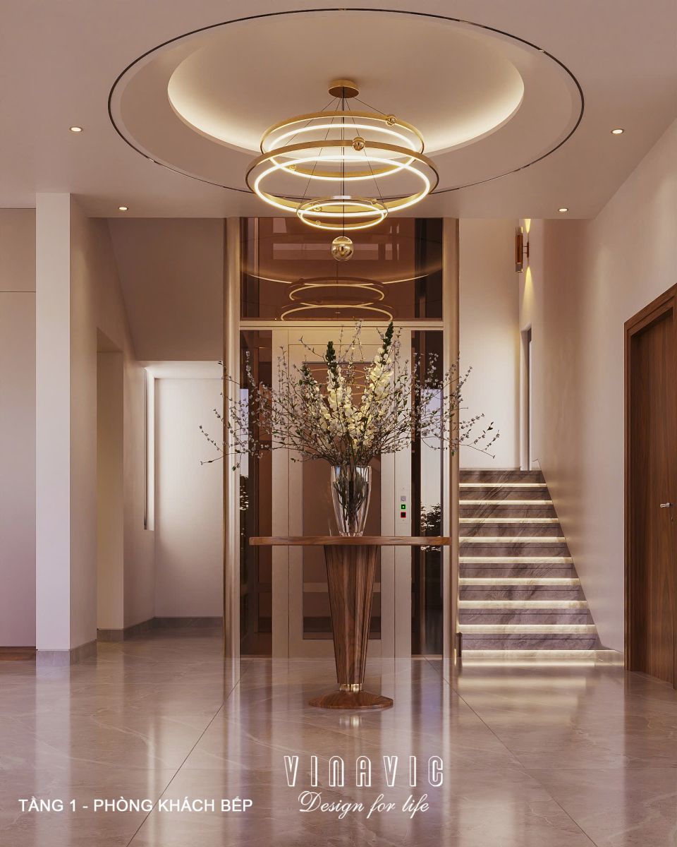 Nội thất phòng khách biệt thự hiện đại 3 tầng 18x18m (CĐT Mr Thắng - Nghệ An) NT2355