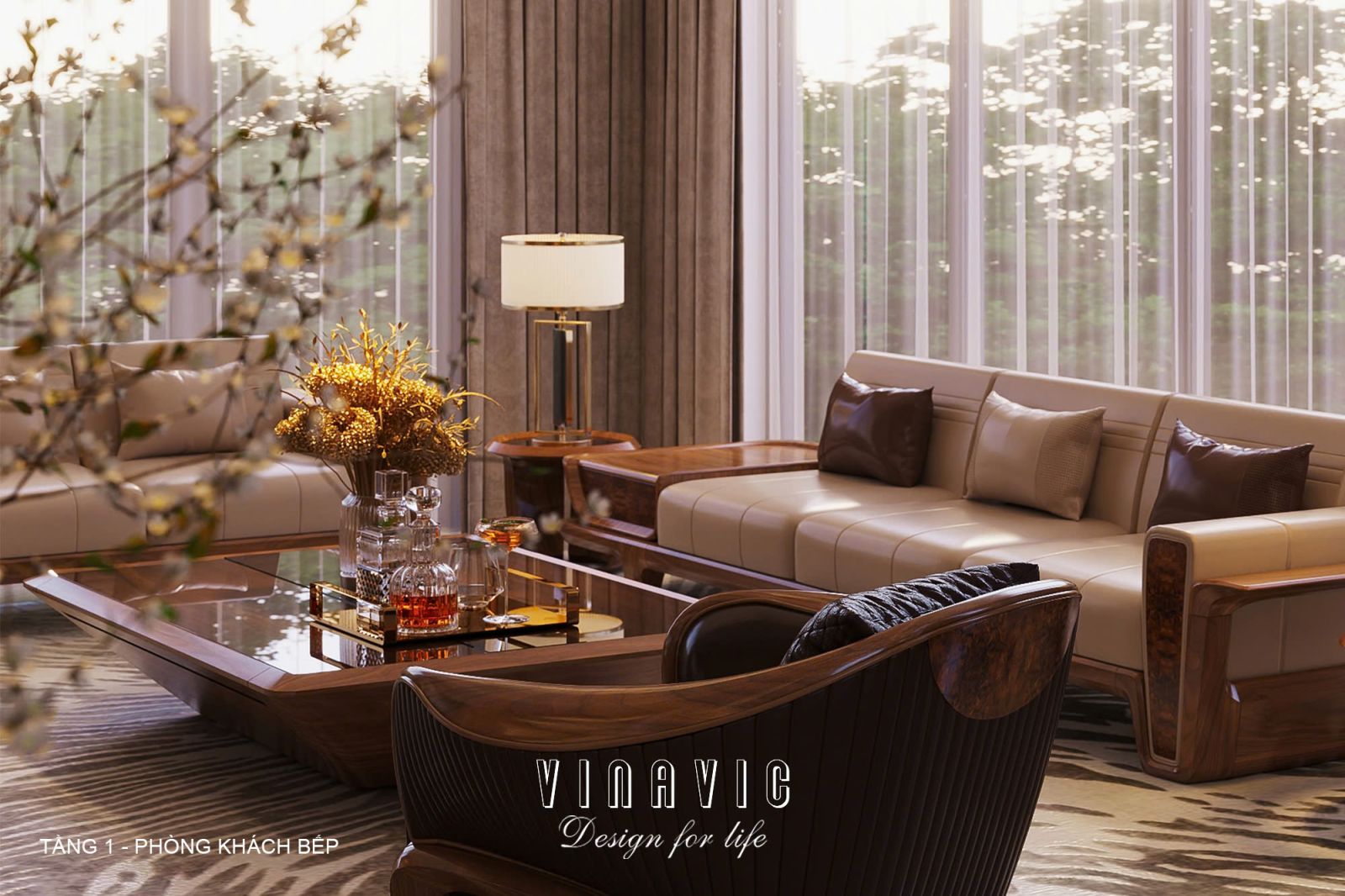 Nội thất phòng khách biệt thự hiện đại 3 tầng 18x18m (CĐT Mr Thắng - Nghệ An) NT2355