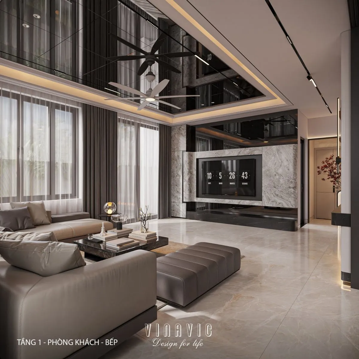 Dịch Vụ Thiết Kế Nội Thất Biệt Thự Nine South khu vực phòng ăn sang trọng màu sắc hài hòa