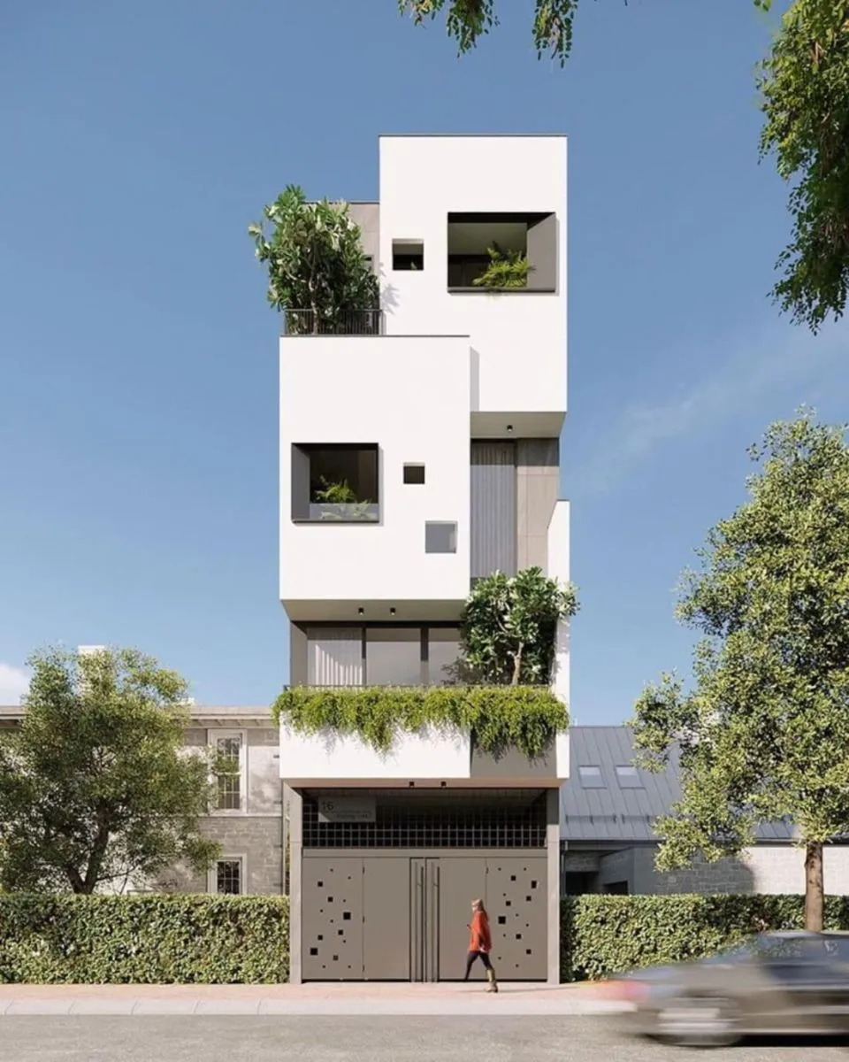 Nhà phố 4x20 có tầng lửng hiện đại