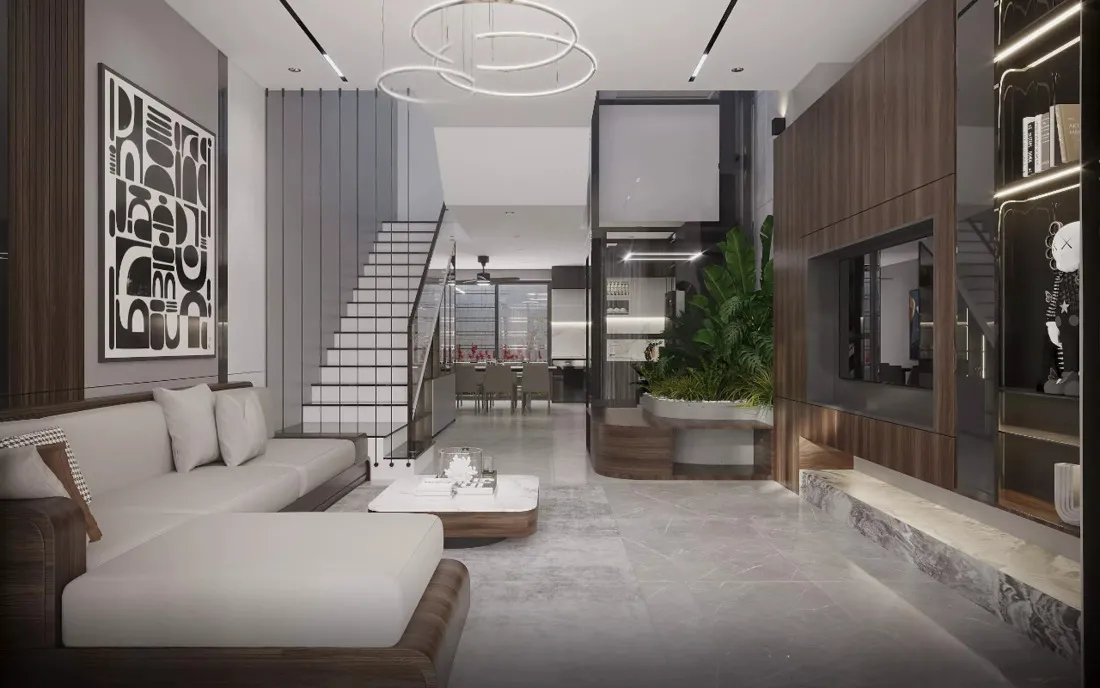 Thiết kế nhà 4x13m thang máy​ thuận tiện cho gia đình có người lớn tuổi, trẻ nhỏ