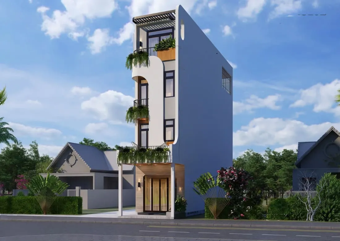 Mẫu nhà 4x20 kết hợp kinh doanh đẹp