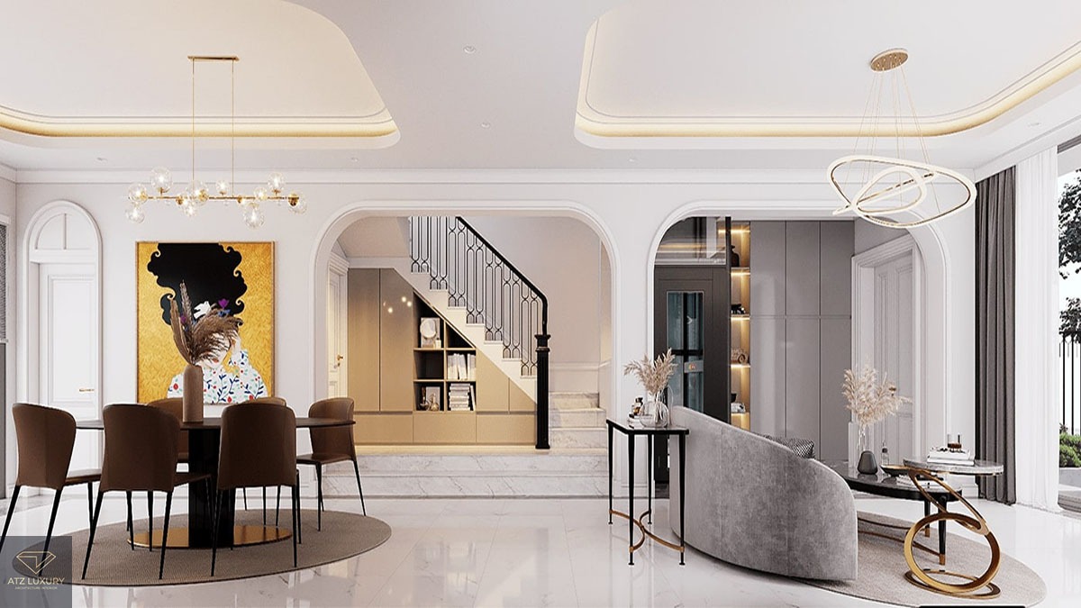 Nội thất nhà 2 tầng 100m2 Phong cách tân cổ điển / luxury