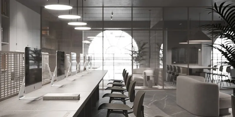 Thiết kế văn phòng phong cách tối giản tôn vinh vẻ đẹp nguyên bản của vật liệu.