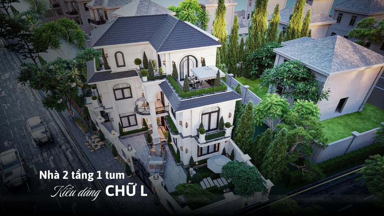 Gợi ý 35 Mẫu Nhà 2 Tầng 1 Tum Chữ L Đẹp, Hiện Đại, Tối Ưu Công Năng