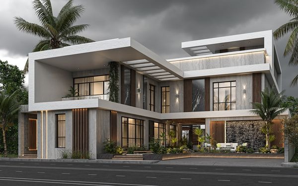 Giải Pháp Bố Trí Công Năng 4 Phòng Ngủ Nhà 2 Tầng 1 Tum Chữ L 