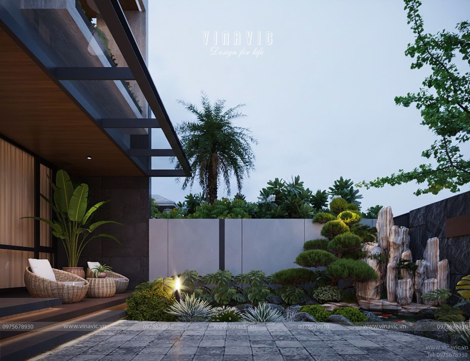 Mẫu biệt thự 2 tầng 4 phòng ngủ hiện đại 187m2 mặt tiền 11m x sâu 17m BT2425