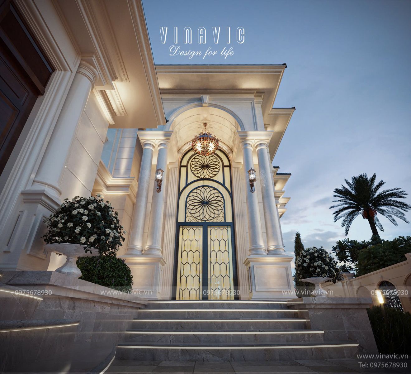 Mẫu thiết kế biệt thự 2 tầng phong cách Tân cổ điển mái Nhật BT2430