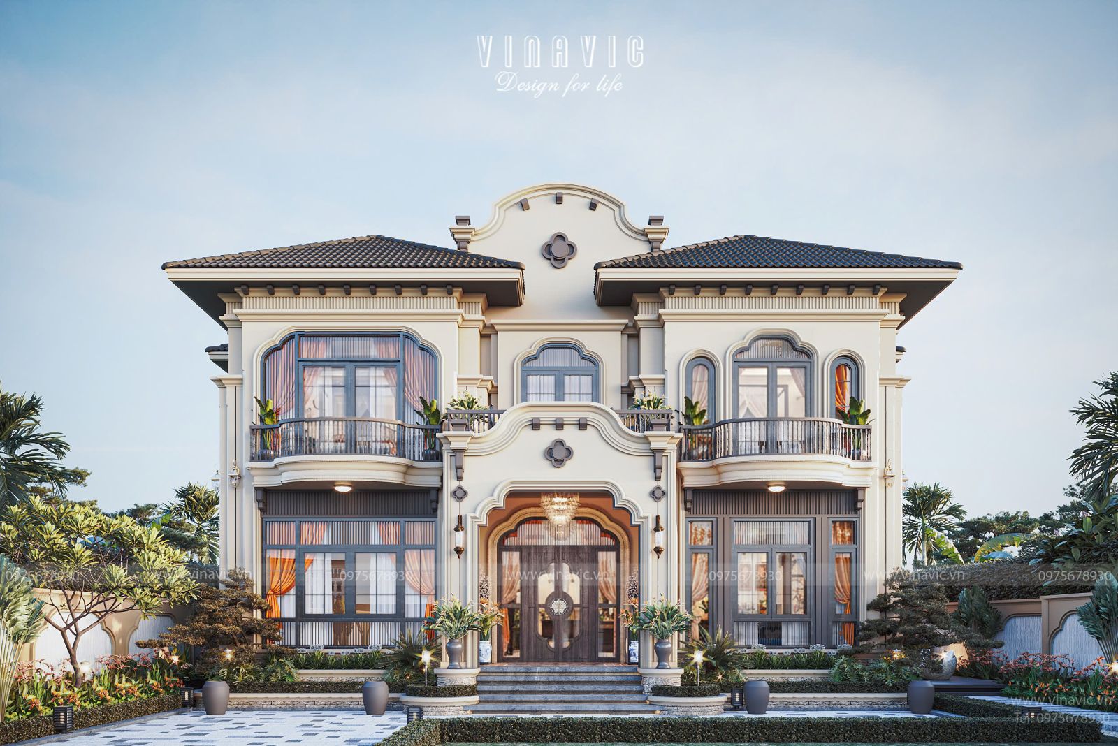 Điểm nhấn kiến trúc biệt thự Tân cổ điển Á đông BT2431