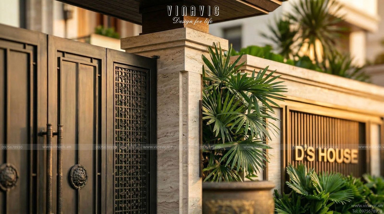 Mẫu biệt thự 4 tầng hiện đại mái nhật 5 phòng ngủ 12x15m BT2463