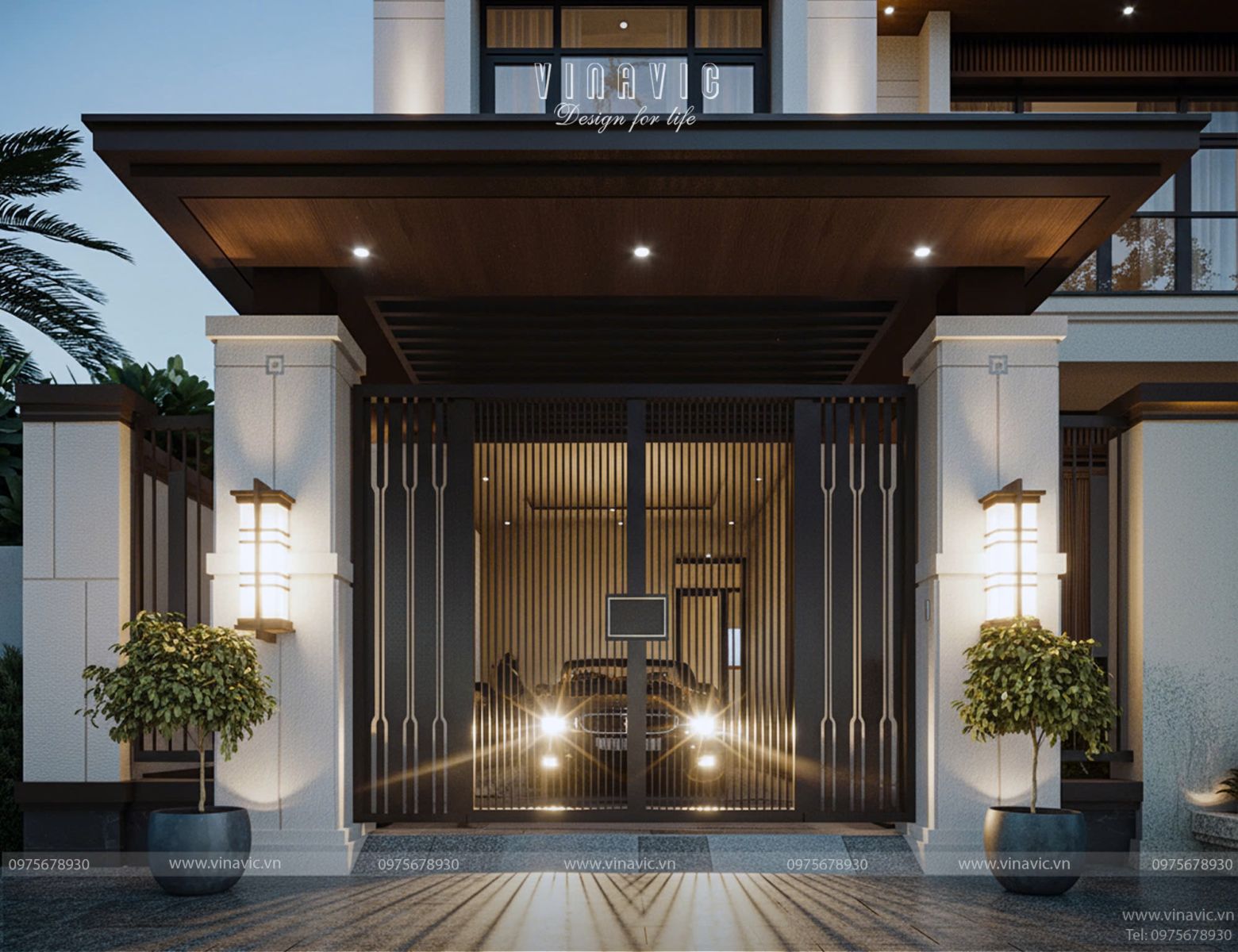 Bố trí mặt bằng công năng biệt thự 3 tầng hiện đại 140m2 BT2434