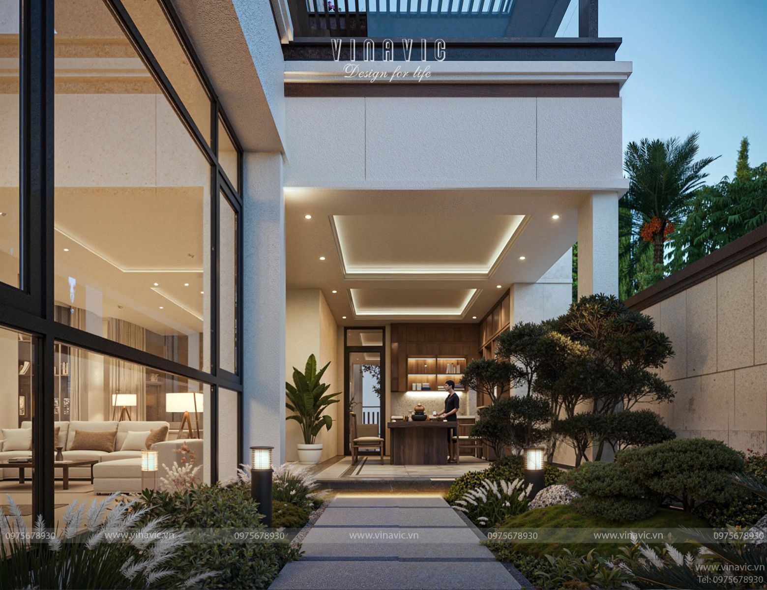 Nhà biệt thự 3 tầng 140m2 5 phòng ngủ BT2434 với kiến trúc hiện đại